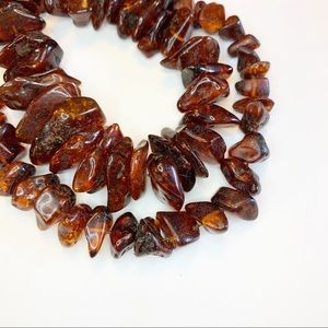 Vintage Jewelry - Vintage Raw Amber Nugget Chunky Necklace Estate Vintage Jewelry - Vintage Raw Amber Nugget Chunky Necklace Estate